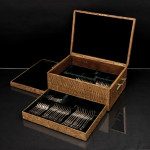 Rare set of hand-forged Princess No 2 sterling silver cutlery for 12 in fitted canteen