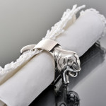 Pair of silver elephant napkin rings