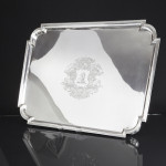 Large George II style silver tray
