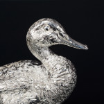 Small sterling silver mallard drake