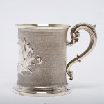 Pair of antique sterling silver half-pint mugs