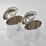 Pair of George III sterling silver tea caddies
