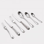 Antique hand-forged Rattail pattern sterling silver cutlery for 12