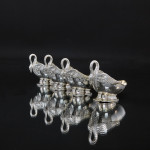 Set of four antique sterling silver swan dishes