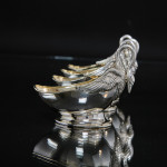 Set of four antique sterling silver swan dishes