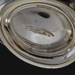 Set of four antique sterling silver swan dishes