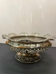 Large George V pierced sterling silver bowl
