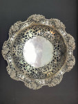 Large George V pierced sterling silver bowl