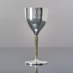 Set of six mid-century sterling silver wine goblets