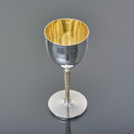 Set of six mid-century sterling silver wine goblets