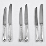 Set of Edwardian hand-forged Old English sterling silver cutlery set for 18