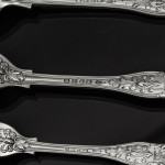 Rare set of Victorian hand-forged New Gothic sterling silver cutlery for 18