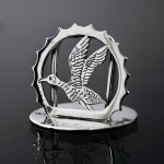 Set of six British wildlife sterling silver place card or menu holders