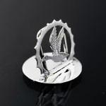 Set of six British wildlife sterling silver place card or menu holders