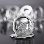 Set of six British wildlife sterling silver place card or menu holders