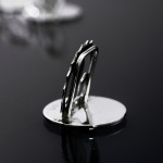 Set of six British wildlife sterling silver place card or menu holders