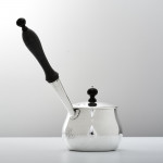 George III Scottish sterling silver brandy warmer & cover