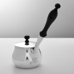 George III Scottish sterling silver brandy warmer & cover