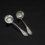 Rare set of Victorian hand-forged New Gothic sterling silver cutlery for 18