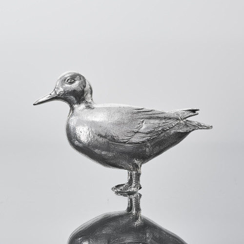 Small sterling silver mallard duck model