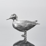 Small sterling silver mallard duck model