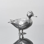 Small sterling silver mallard duck model