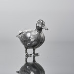 Small sterling silver mallard duck model