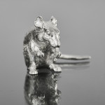 Sterling silver mouse sitting