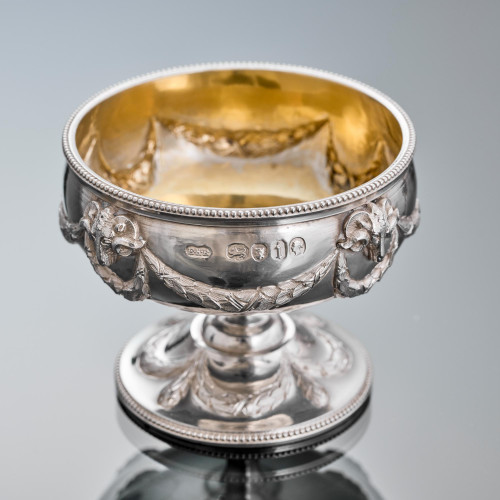 Set of four Victorian sterling silver salt cellars