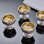 Set of four Victorian sterling silver salt cellars