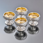 Set of four Victorian sterling silver salt cellars