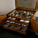 Extensive set of Art Deco Italian silver cutlery for 24 in fitted canteen