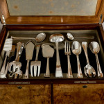Extensive set of Art Deco Italian silver cutlery for 24 in fitted canteen