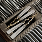 Extensive set of Art Deco Italian silver cutlery for 24 in fitted canteen