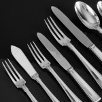 Extensive set of Art Deco Italian silver cutlery for 24 in fitted canteen