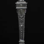 Pair of 2-branch 3-light antique neoclassical-style sterling silver candelabra