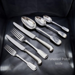 Set of Victorian hand-forged Fiddle pattern sterling silver cutlery for 12 with additional dessert forks & table soup or serving spoons