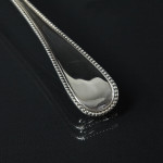 Set of Victorian hand-forged one-date-&-maker Bead pattern sterling silver cutlery for 12 in canteen