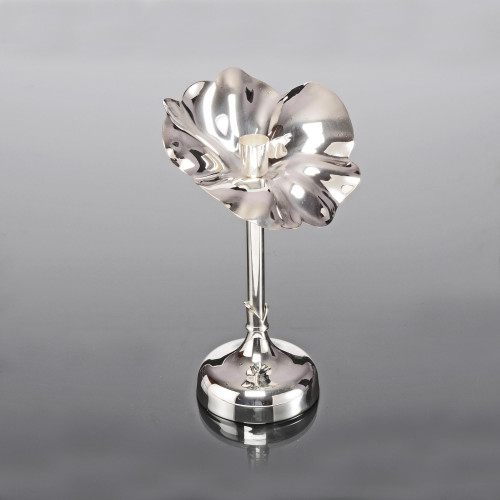 Small Flor silver-plated candlestick