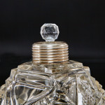 Pair of large Victorian cut glass & sterling-silver-mounted perfume bottles