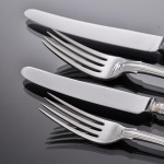 Exceptional set of George III hand-forged one-date-maker King's pattern sterling silver cutlery for 12