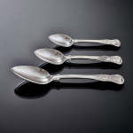 Exceptional set of George III hand-forged one-date-maker King's pattern sterling silver cutlery for 12