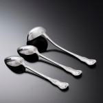 Exceptional set of George III hand-forged one-date-maker King's pattern sterling silver cutlery for 12