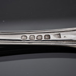 Exceptional set of George III hand-forged one-date-maker King's pattern sterling silver cutlery for 12