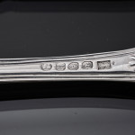 Exceptional set of George III hand-forged one-date-maker King's pattern sterling silver cutlery for 12