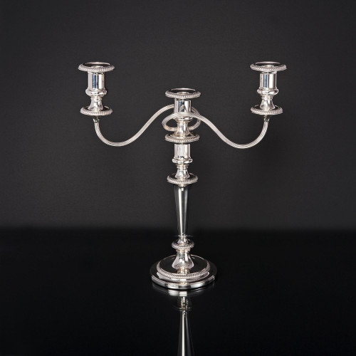George III style 3-light sterling silver candelabrum
