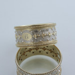 Set of six Victorian parcel-gilt sterling silver napkin rings