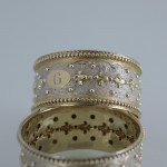 Set of six Victorian parcel-gilt sterling silver napkin rings
