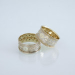 Set of six Victorian parcel-gilt sterling silver napkin rings