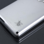 Small sterling silver hip flask & engraved bee